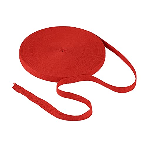 PandaHall 45 Meters 15mm Cotton Bunting Tape Red Twill Tape Herringbone Ribbons for Sewing Dressmaking Alterations Craft