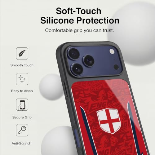 Coque silicone iPhone 17 Pro Angleterre antichoc drapeau foot St George