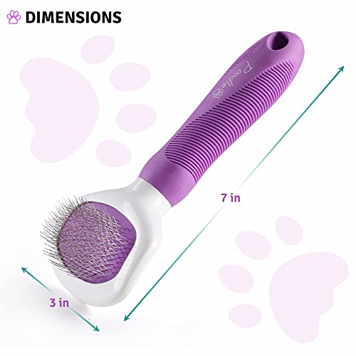 Poodle Pet Slicker Brush For Small And Large Dogs Pet Hair Remover | Effectively And Effortlessly Removes Tangles, Mats, And Loose Hair | For Short Or Long Hair(Grooming Brush) #TOP2
