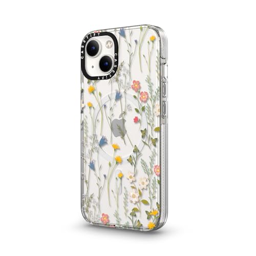 Coque transparente iPhone 14 CASETiFY fleurie compatible MagSafe