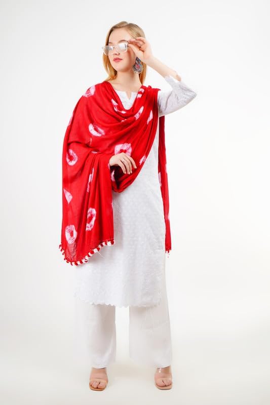 Pure Cotton Dupatta Bandhani Long Stole Veil Hijab Scarf Traditional Wedding Party Wear Wrap Chunni4