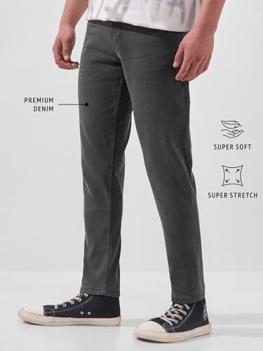 Image of Highlander Mens Tapered Fit Denim Jeans for Man| Regular Length|Mid-Rise|Stretchable Fabric for Comfort fit| Jeans for Man | Men Jeans