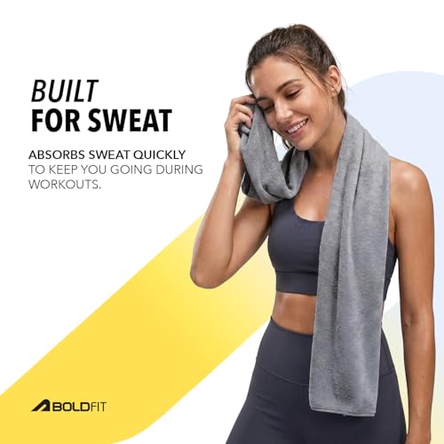 Image of Boldfit Gym Towel for Men & Women, Quick-Dry Hand, Face & Bath Towels for Gym, Shower & Travel, Ultra Soft Absorbent Reusable Towels for Sweat & Water, Compact Portable Eco Friendly Everyday Use Towel