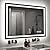LED Bathroom Mirror 32 x 40 Inch Anti-Fog Bathroom Mirror with Led Illuminated Mirror, Wall Mounted Lighted Vanity Mirrors for Wall with 3 Colors Dimmable, Touch Switch Smart Mirror
