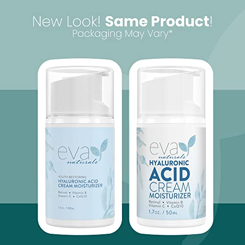 Eva Naturals Hydrating Face Cream With Hyaluronic Acid - Anti-Aging, Wrinkle Face Moisturizer For Women And Men, With Aloe Vera & Retinol For Face - Firming Day & Night Cream (1.7 Fl Oz) #TOP1