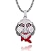 Moca Hip Hop Iced Out Bling 6ix9ine Catena Clown 69 Tekashi69 ciondolo con Billy il pupazzo di Saw, adatta per cosplay, collana con catena di corda 61 cm e Ottone, 0, colore: Argento