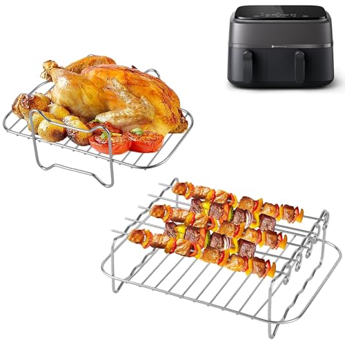 Freidora de aire para freidora de aire Tefal/Philips de doble canasta, accesorios de freidora de aire grandes y pequeños compatibles con Tower T17099 5.2l/3.3l, Lakeland 5l/3l y Salter Ek5729 freidora