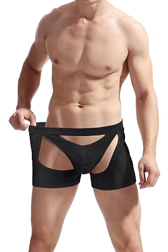 SNOMYRS Mens Sissy Lingerie Panties With Garter Gay Underwear Bulge Pouch Mid-Waist Sexy Lingerie G-String Thongs4