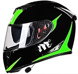 🏍★Agujeros de ventilación: la conducción no es sofocante ni caliente, la ventilación de la boca puede reducir mejor la respiración y al mismo tiempo puede sacar el calor del casco con la salida de aire trasera en la cola.