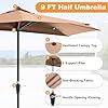 KMFurnila 9FT Half Patio Umbrella, Outdoor Half Umbrellas with Easy Crank Lift, UV-Blocking Canopy, 5 Ribs, Fade-Resistant Fabric, Ideal for Balcony, Backyard, Garden, Apartments & Deck