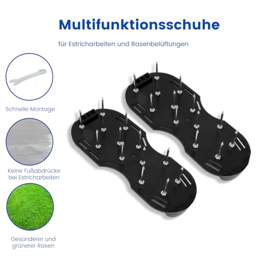 Profesius Nagelschuhe - 1 Paar Universal Estrichschuhe für Bodenausgleichsmasse - Ohne Abdrücke auf Epoxidharz & Bodenfarbe - Universalgröße - Für Rasenbelüftung geeignet