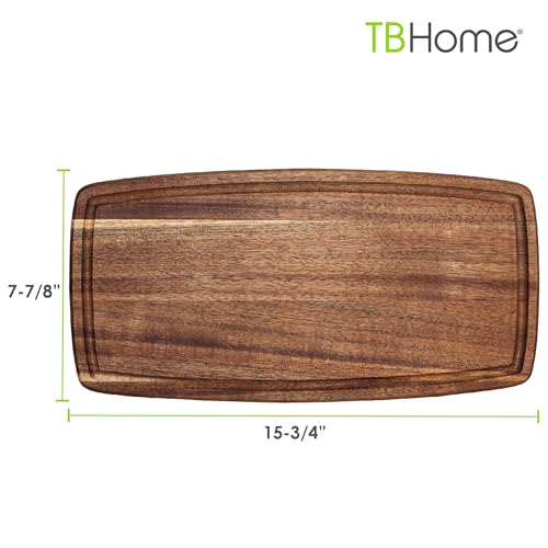 Tabla de cortar de madera acacia con ranura para jugos miniatura 6