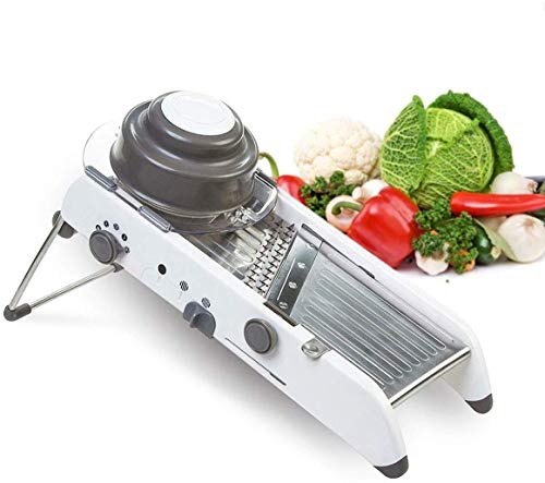 Cortadora de verduras ajustable, mandolina, cortadora de juliana de grado profesional para cortar frutas, patatas, tomate, cebolla, queso, ensaladas, gofres