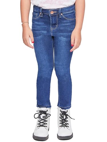 YMI Toddler Girl Adjustable Waistband Snap Button Closure Skinny Jean, Midnight Sky Blue, Size 6X