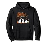 pug ghost cute under fall tree, halloween, autunno, amanti dei cani felpa con cappuccio