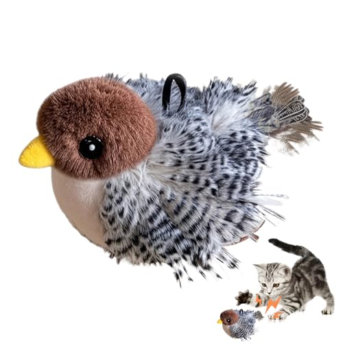 Flappy Bird Cat Toy, Cute Flapping Wings Bird Toy for Cats, Interactive Kitten Exercise Toy, Touch Activated Catnip Toys, Intera