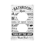 Funny Bathtub Bathroom Toilet Rules Motivational Wood Quote Inspirational 1-Gang Duplex Receptacle Wall Plate Jumbo Electrical Outlet Decorative Decorator Light Switch Faceplate Plug Socket Cover