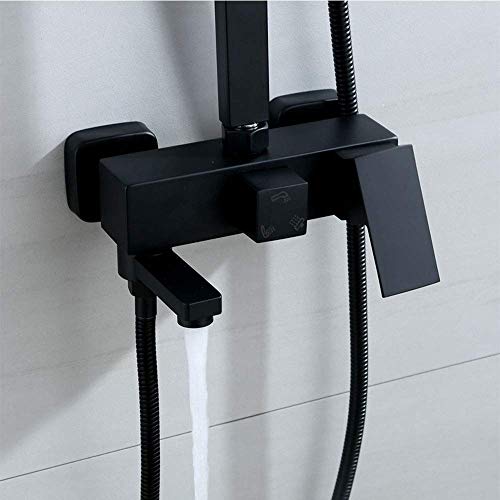 Ensemble de douche mural noir mat pour une salle de bain style spa