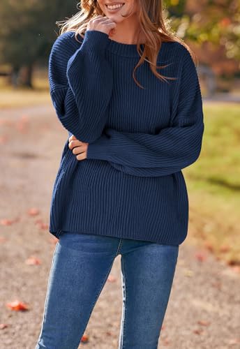 Image of PRETTYGARDEN Womens Sweaters Spring 2026 Oversized Chunky Knitted Pullover Sweater Casual Long Sleeve Crewneck Cute Sweaters