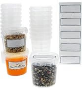 Marzoon 20 Plastikdosen Set mit Deckel klein rund 155 ml, robuste Kunststoff-dosen Transparent, F...