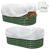 Plant Covers Freeze Protection, 2 Pack 4.1 x 2 x 1.6 ft Rectangular Raised Garden Bed Cover with Drawstring, 2.47oz/yd² Large Garden Box Frost Blankets Reusable Frost Cloth for Winter Outdoor Plants
