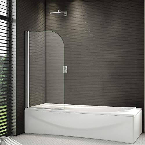 Acezanble 800x1500mm 180 Degrees Pivot Shower Bath Screen Over 6mm Easyclean Glass Door Panel