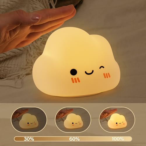 Wetry Cloud Night Light for Kids Baby Girl Gifts, Newborn Nursing Lamp Rechargeable, Dimmable, 30 Minutes Timer, Colour Changing - Image 3
