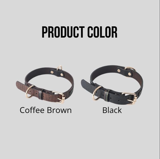 Collar para perro de piel PU suave color marrón tamaño S miniatura 8