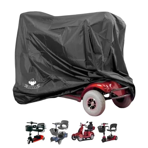 Mobility Scooter Storage Cover Upgrade, 122x 56 x 97CM - Rainproof, UV-Proof, Windproof, Waterproof Mobility Scooter Accessories, Electric Wheelchair Cover Machine Washable (Black)