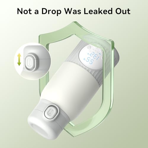 Portable Bottle Warmer Baby for Travel - 380ml Fast Heating 10000mAh Temperature Control for Breastmilk & Water Rechargeable Long Battery Life USB-C Charging Leak-Proof Ideal Gift (Grey) - Image 5