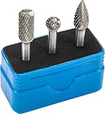 CONDOR Werkzeug 9813 | Hartmetall-Frässtift-Satz Rotationsfräser | 3-teilig | Wolfrahmstahl | ø 10 mm | Schaft 6 mm | geeignet für Holzbearbeitung, Schnitzen, Metallpolieren, Gravieren und Bohren