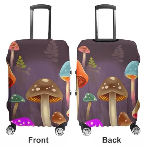 Colorful Mushroom Printed Luggage Cover Protector, Fits 18-32 Inch Luggage3