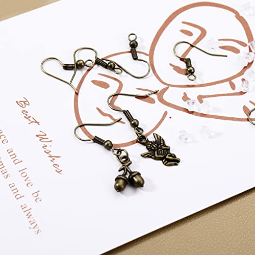 Agcfabs 600Pcs/Pack Hypoallergenic Earring Hooks Kit Earring Hooks Open Jump Rings Earring Back Connects For Diy Jewelry Making Supplies Accessories (Bronze) #TOP4