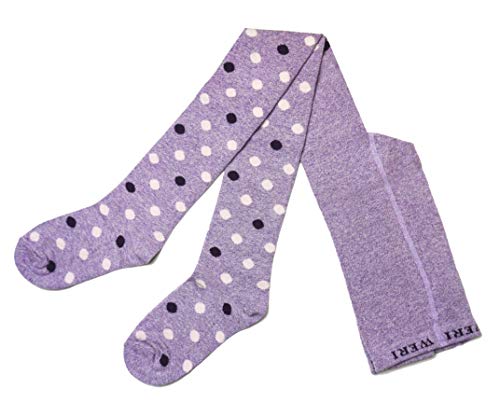 Weri Spezials - Medias infantiles para niña, diseño de lunares multicolor de algodón, tallas 98 a 164 morado 9-11 años Cover