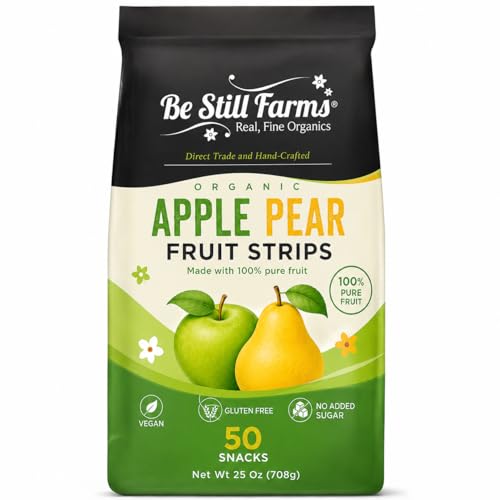 Image of ZEARAW Healthy Fruit Snacks for Adults and Kids - 50 Fruit Leather with Dried Pear, Apple