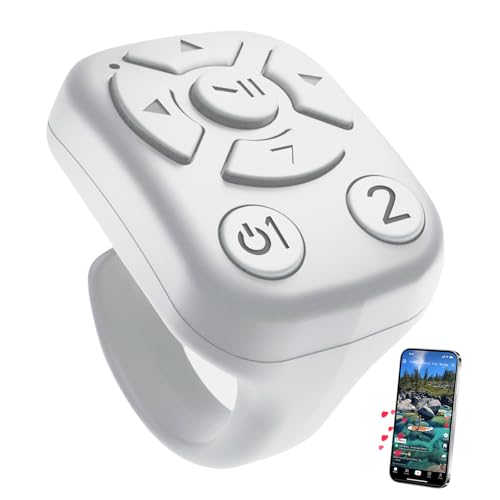 TikTok Scrolling Ring - Bluetooth Remote for TikTok Videos & Music, iPhone-Compatible Wireless Bluetooth Controller, for iPad, iOS & Android, with Lively Camera Shutter, 1 Pack
