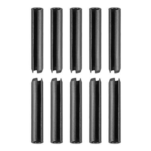 DTGN 5mm x 25mm(DxL) Geschlitzt Feder Pin - 50Pack - Gut für Haus Maschinenverschluß - 65Mn Feder Dübel Spannung Rolle Pin - Schwarz