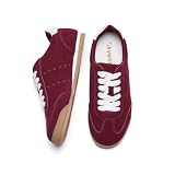 Skywind Women's Genuine Leather Suede Sneakers Lightweight Retro Low Profile Sneaker for Women...