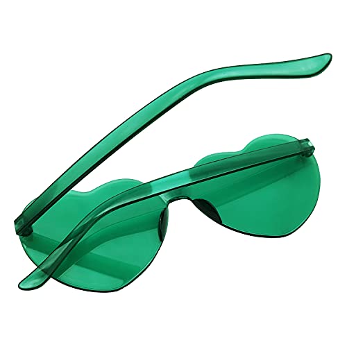Image of 12 Pairs Heart Glasses Colorful Rimless Heart Shaped Sunglasses Love Glasses for Bachelorette Bride Party Favor