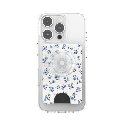 Image of PopSockets Phone Wallet for MagSafe, Phone Card Holder with Grip, Bow - Forget-Me-Not Waltz