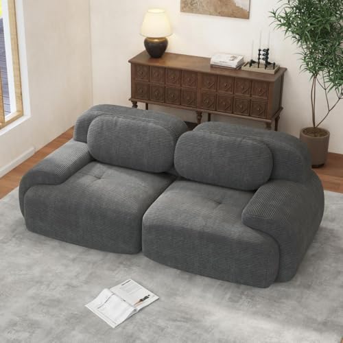 Image of Corduroy Modular Sectional Sofa, Oversized Cloud Couches for Living Room