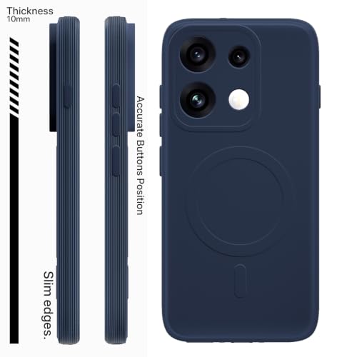 Image of Pikkme Back Cover for Oppo Reno16 Pro 5G Soft Matte Silicone Mag-Safe Design (Mag-Safe Not Support) Camera Protection | Slim Fit Bumper Cover (Blue)