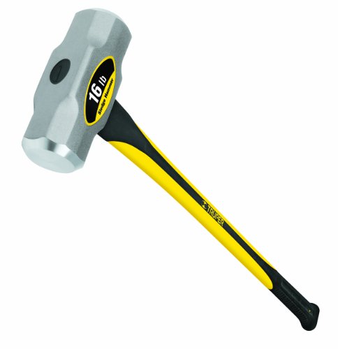 Truper 30933 16-Pound Sledge Hammer, Fiberglass Handle with Rubber Grip, 36-Inch