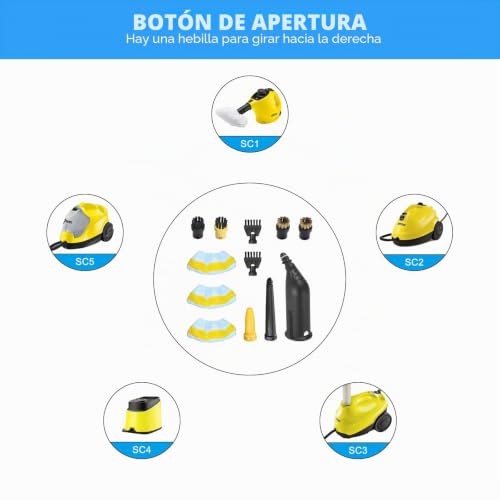 Miniatura 7 de Euablfo12 Piezas Accesorios De Limpiadores A Vapor Para Kärcher Sc1 Sc2 Sc3 Sc4 Sc5, Boquilla De Mano De Paño De Microfibra