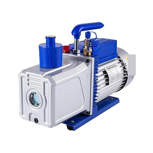 Vacuum Pump 6-10 CFM 1 Double Stage Air Conditioning Vacuum Pump 5PA Ultimate Vacuum Refrigerant HVAC Air Tool, Convenient To Operate(6 CFM 1-2 HP)