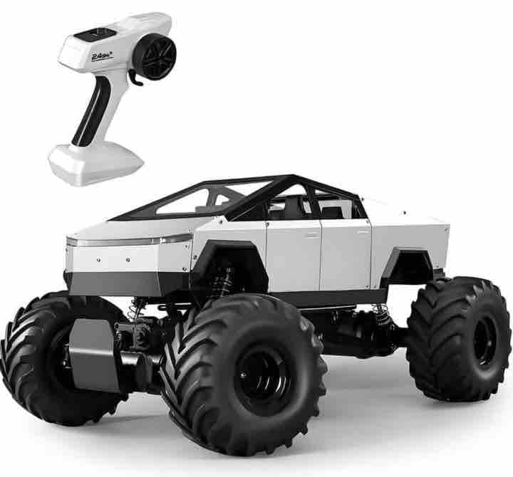 Image of Pritam Store 1:8 Scale Size Remote Control Tesla Cybertruck Rock Crawler, with Metal Shell, 2.4GHz 4WD RC Truck with Headlights, Off Road Monster Truck, Birthday and Surprise Gift for All