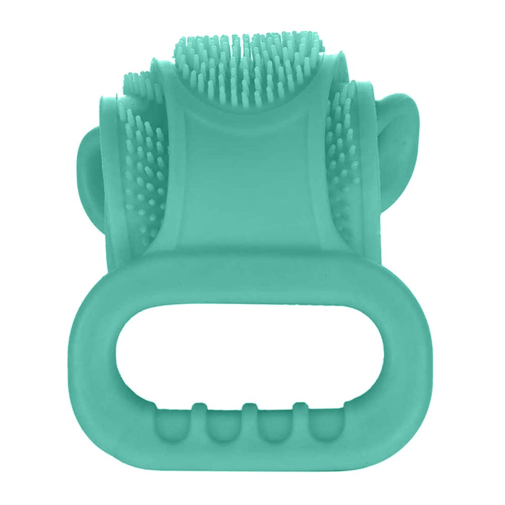 SILVANO Rückenduschbürste - Peeling-Gummiband, 75 Cm Lang, Mit Griffen, Türkis