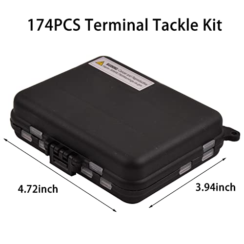 Fishing Accessories Kit Fishing Tackle Box With Tackle Included Fishing Gear Fishing Hooks Swivel Snaps Sinker Weights Fishing Bobbers Beads For Freshwater Saltwater 174Pcs #TOP5