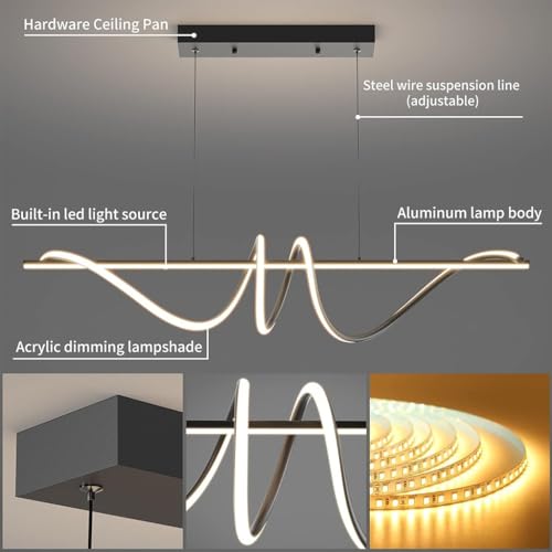 Plafonnier moderne acrylique dimmable avec télécommande pour cuisine - 8