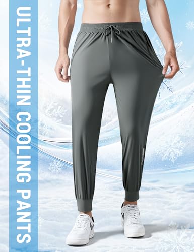 Image of Venzina Men's Quick-Dry 4-Way Stretch Joggers Tapered Fitness Pants with Ankle Cuff for Workout, Gym, Running &Casual Wear